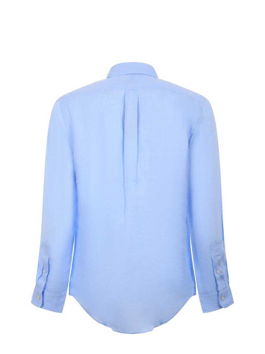 Tricouri Polo Ralph Lauren Polo Ralph Lauren Linen Shirt BLUE Barbati (BM 17907831) 3