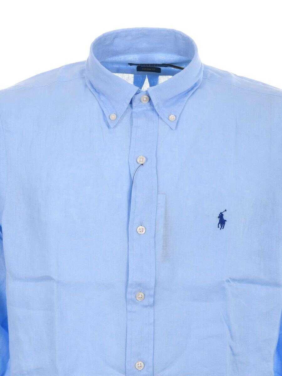 Tricouri Polo Ralph Lauren Polo Ralph Lauren Linen Shirt BLUE Barbati (BM 17907831) 4