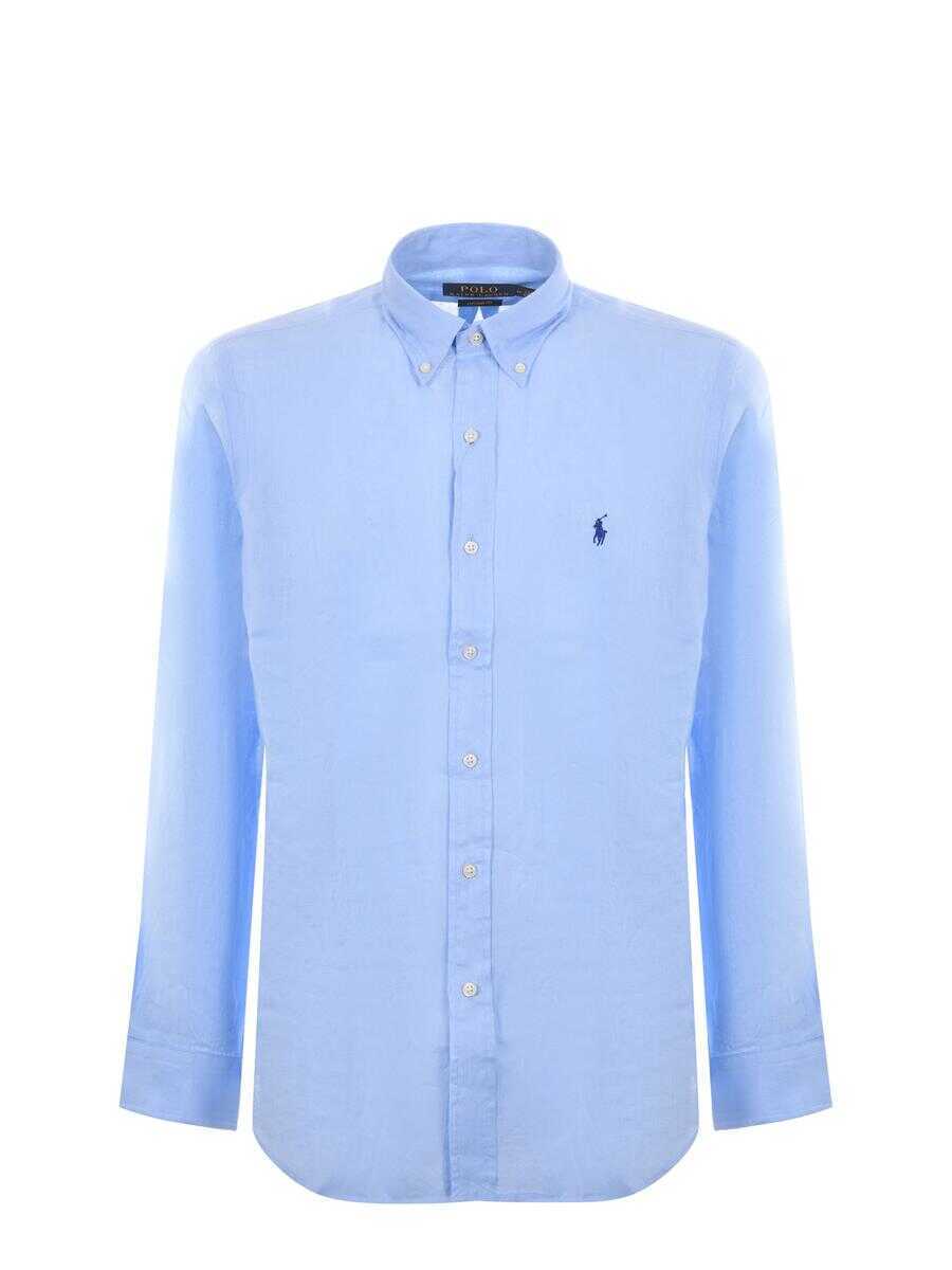 Tricouri Polo Ralph Lauren Polo Ralph Lauren Linen Shirt BLUE Barbati (BM 17907831) 1