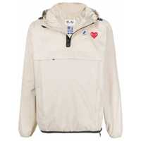 Geci Comme Des Garçons Play Beige Unisex Jacket With Front Zip-Fastening Pocket Femei