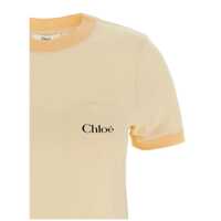 Topuri Chloe Dama - Tricouri Chloe Chlo Logo Cotton T-Shirt YELLOW Femei (BM 17908473) - B-mall.ro