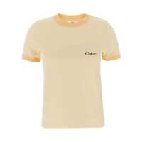 Tricouri Chloé Logo Cotton T-Shirt Femei