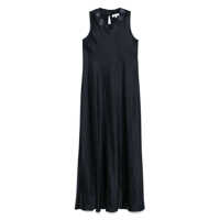 Rochii Antonelli Navy Blue Long Dress Neck Detail Femei