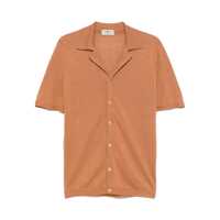 Camasi Irish Crone Camel Brown Cotton Blended Short Sleeves Shirt Barbati