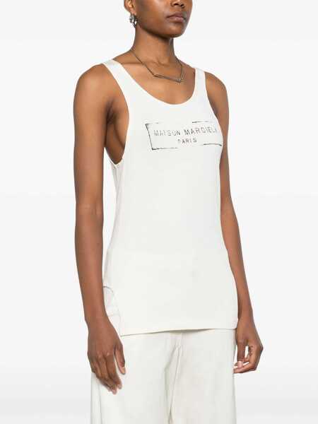 Bluze Maison Margiela Logo Print Tank Top BEIGE Femei (BM 17913337) 3