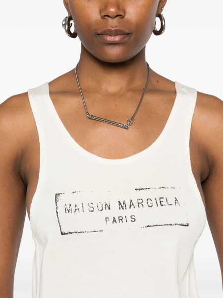 Bluze Maison Margiela Logo Print Tank Top BEIGE Femei (BM 17913337) 5
