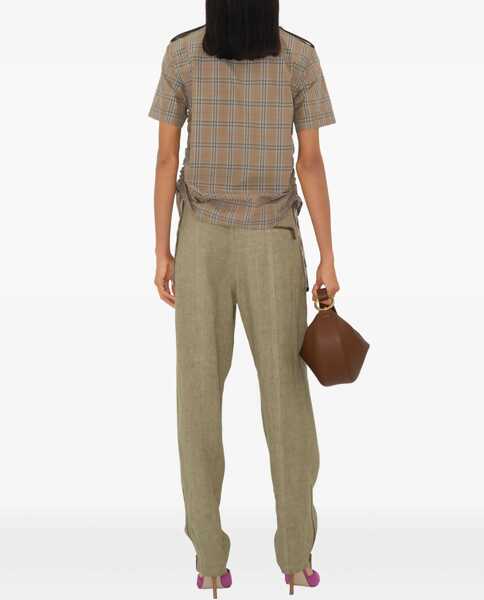 Bluze Burberry Cotton Check Shirt BROWN Femei (BM 17913361) 4