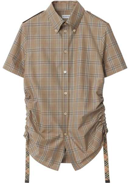 Bluze Burberry Cotton Check Shirt BROWN Femei (BM 17913361) 1