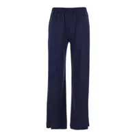 Pantaloni casual Blue Pants With Elastic Waist And Side Pockets In Fabric Woman Femei