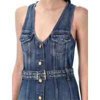 Imbracaminte Dama pagina 588 - Rochii Ganni Ganni Belted Denim Dress MID BLUE Femei (BM 17915568) - B-mall.ro