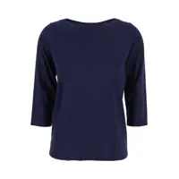 Tricouri Blue T-Shirt With Round Neck And Three-Quarter Sleeves In Fabric Woman Femei
