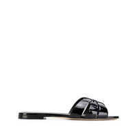 Sandale Saint Laurent Tribute Leather Flat Sandals Femei
