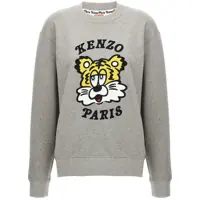 Pulovere 'Verdy Market' Grey Crewneck Sweatshirt With Dropped Shoulders And Maxi Logo Embroidery On The Front In Cotton Man Barbati