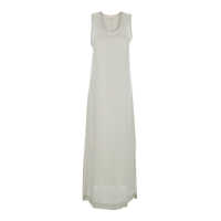 Rochii White Long Dress With U-Neck And Back Closure In Viscose Blend Woman Femei