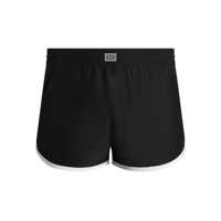 Sorturi de baie Black Swimsuit With Logo Plate On The Front In Tech Fabric Man Barbati