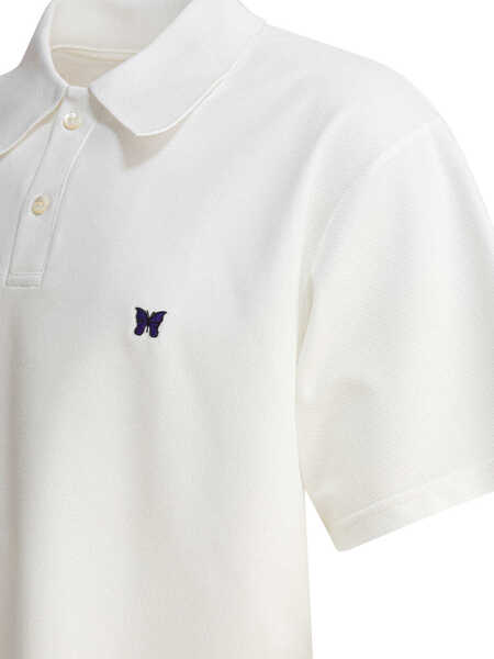 Tricouri Polo NEEDLES Poly Pique polo shirt White Barbati (BM 17920002) 4