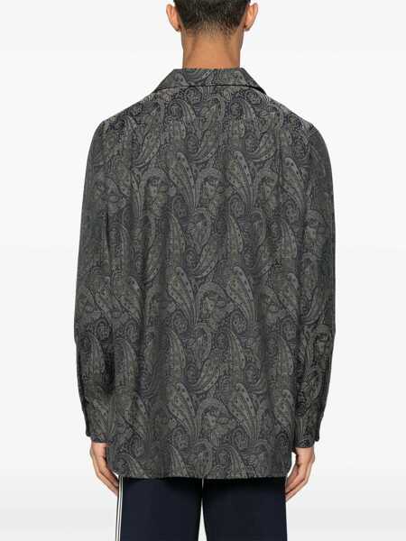 Camasi casual NEEDLES One-Up shirt Blue Barbati (BM 17920005) 4