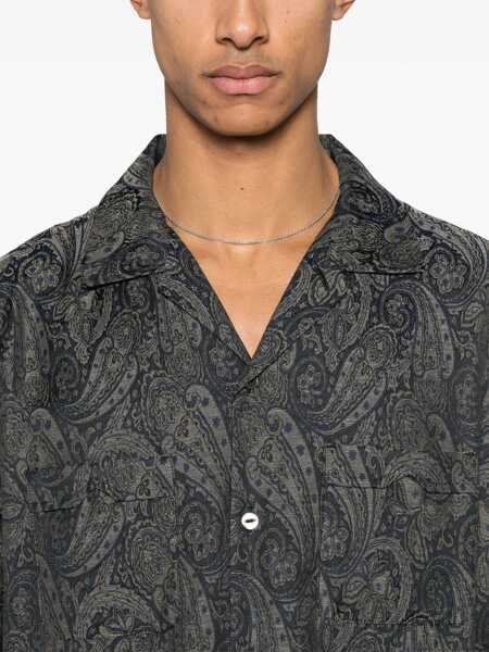 Camasi casual NEEDLES One-Up shirt Blue Barbati (BM 17920005) 5