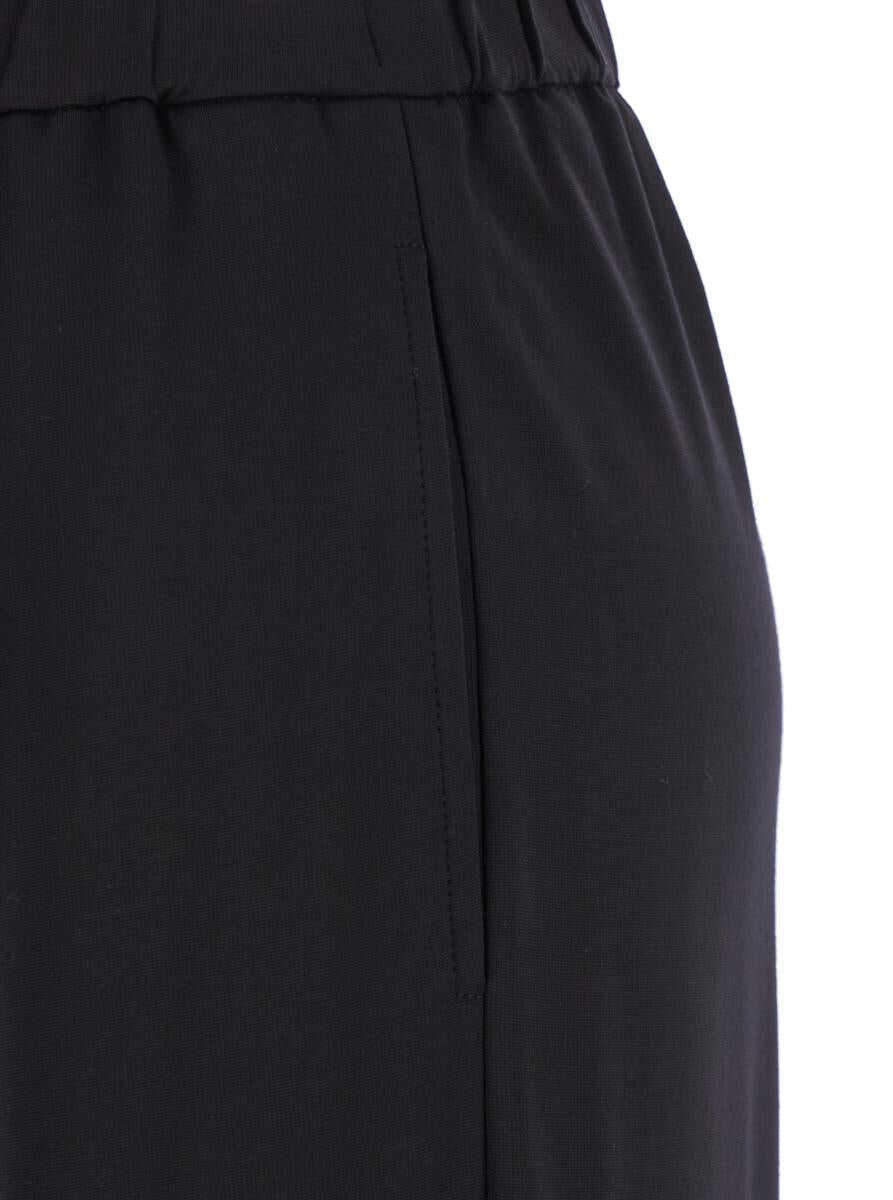 Pantaloni casual PLAIN Black Pants With Elastic Waist And Side Pockets In Fabric Woman Black Femei (BM 17920752) 3
