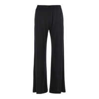 Pantaloni casual Black Pants With Elastic Waist And Side Pockets In Fabric Woman Femei