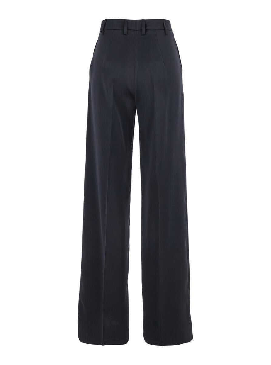 Pantaloni PLAIN Blue Tailored Pants In Satin Woman BLUE Femei (BM 17920887) 2