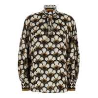 Camasi 'Marion' Multicolor Shirt With Front Knot Closure And All-Over Printed Motif In Silk Woman Femei