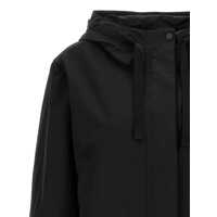 Jachete Dama - Jachete Kenzo Boke 2.0 Black Windbreaker With Drawstring Hood And Logo Patch On The Sleeve In Tech Fabric Woman Black Femei (BM 17921760) - B-mall.ro