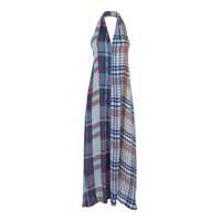 Rochii Multicolor Sleeveless Dress With Halterneck And All-Over Check Motif In Viscose Woman Femei