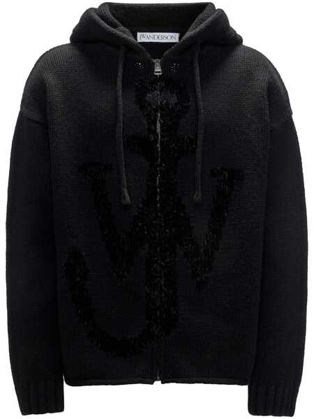 Bluze de trening JW Anderson JW Anderson Anchor Jwa Hoodie Black Barbati (BM 17921973) 1