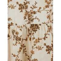 Imbracaminte UMA WANG Dama - Rochii UMA WANG Avery Beige Dress With All-Over Floral Motif And Pleated Skirt In Viscose And Cupro Blend Woman Beige Femei (BM 17922225) - B-mall.ro