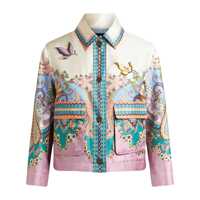 Geci Etro Pink And Ivory Printed Silk Jacket Femei