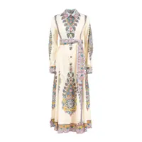 Rochii Etro Chemisier Dress In Cotton Printed Ivory Femei