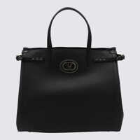 Genti de mana Valentino Garavani Black Leather Antibes Tote Femei