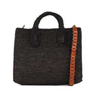 Genti de mana Ibeliv Rary Bag In Black Raffia Femei