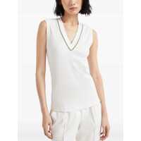 Topuri Brunello Cucinelli Dama - Topuri Brunello Cucinelli Ribbed Top BIANCONUTSHELL Femei (BM 17925451) - B-mall.ro