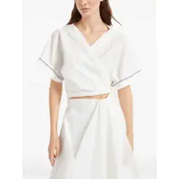 Topuri Brunello Cucinelli Dama - Bluze Brunello Cucinelli Buckle-knotted waist Blouse NATURALE Femei (BM 17925457) - B-mall.ro