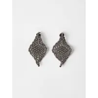 Bijuterii Brunello Cucinelli Dama - Cercei Brunello Cucinelli Faceted silver Earrings RODIO NERO Femei (BM 17926381) - B-mall.ro