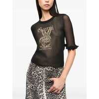 Topuri Ganni Dama - Topuri Ganni Sheer jacquard Top BLACK Femei (BM 17926969) - B-mall.ro