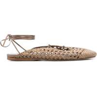 Balerini Leather net-effect Mules Femei