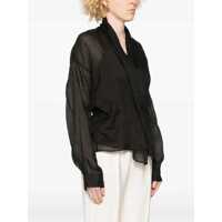 Camasi casual Dama - Camasi casual forteforte Crossed Shirt NOIR Femei (BM 17927137) - B-mall.ro