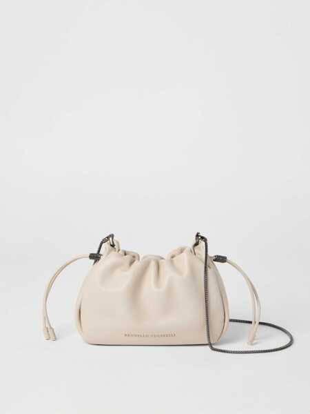 Genti de umar Brunello Cucinelli Bucket Mellow mini Shoulder Bag AVORIO Femei (BM 17927782) 3
