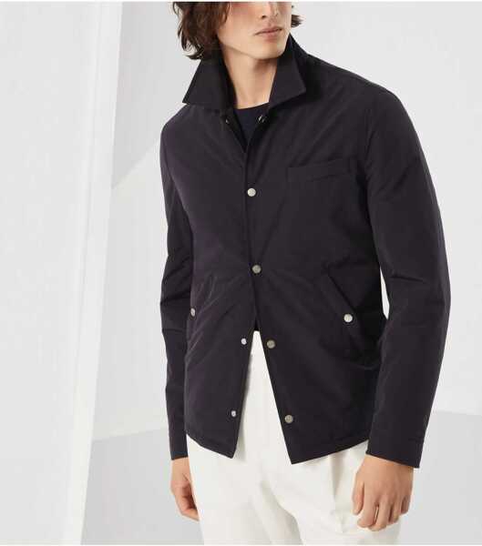 Jachete Brunello Cucinelli Waterproof shirt Jacket BLU COLORATOPANAMA Barbati (BM 17928199) 3