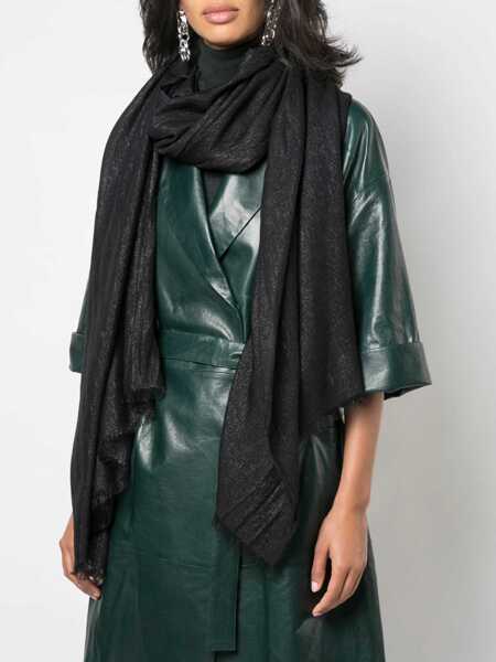 Esarfe Brunello Cucinelli Silk and cashmere Scarf NERO Femei (BM 17928265) 2