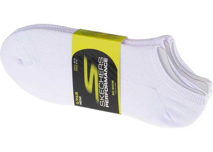 Sosete SKECHERS 3pk No Show Stretch Socks White Barbati (BM 17928508) 3