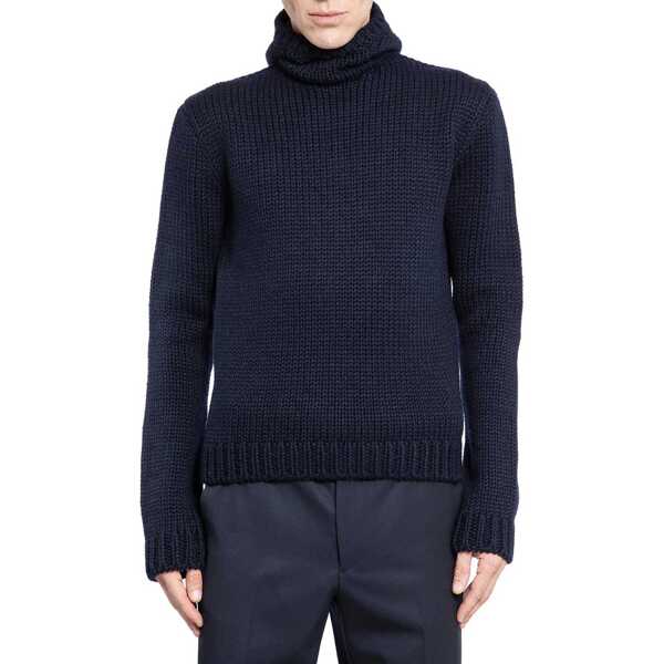 Pulovere Prada Prada Wool Hooded Sweater Blue Barbati (BM 17929713) 2