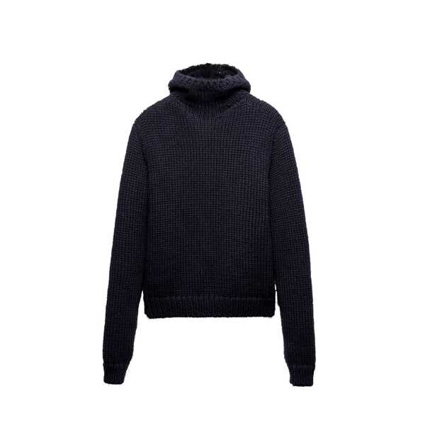 Pulovere Prada Prada Wool Hooded Sweater Blue Barbati (BM 17929713) 3