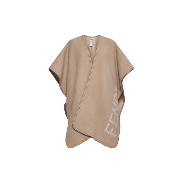 Poncho Fendi Fendi Wool And Cashmere Poncho Beige Femei (BM 17929731) 3