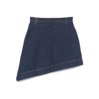 Fuste Vivienne Westwood 'Sailor' Blue Mini Skirt With Asymmetric Hem And Orb Embroidery With Logo Lettering In Denim Woman