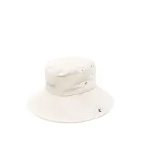 Sepci 'Le Bob De-Nimes' White Bucket Hat With Logo Lettering On The Front And Adjustable Strap In Linen And Cotton Man Barbati