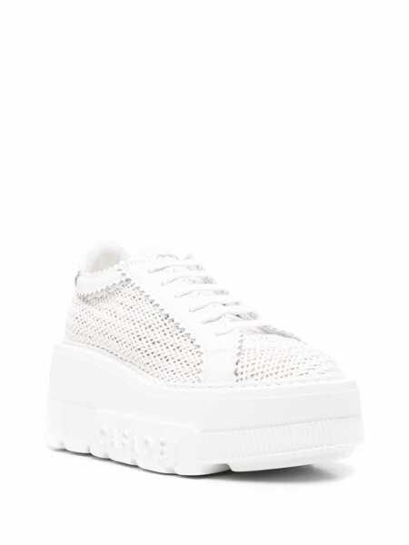 Sneakers Casadei White Platform Sneakers Interwoven Design In Polyurethane Woman WHITE Femei (BM 17930877) 2